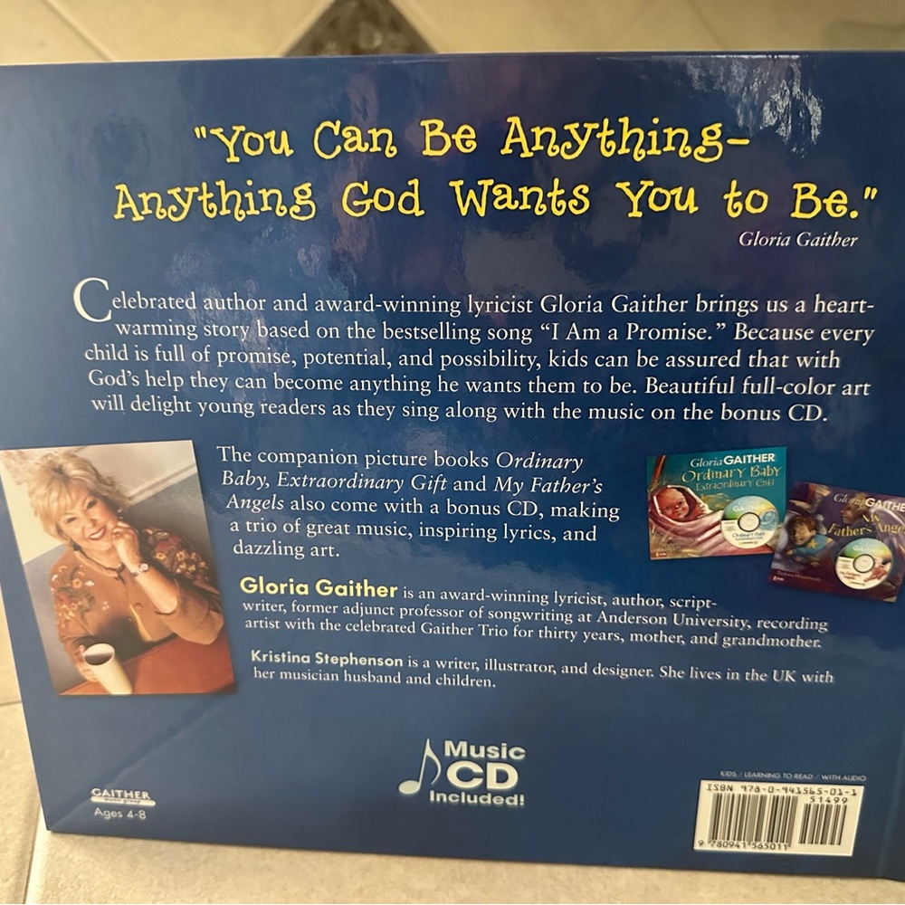 GLORIA GAITHER “I Am a Promise” - children’s hardback book (with CD) - Picture 11 of 14